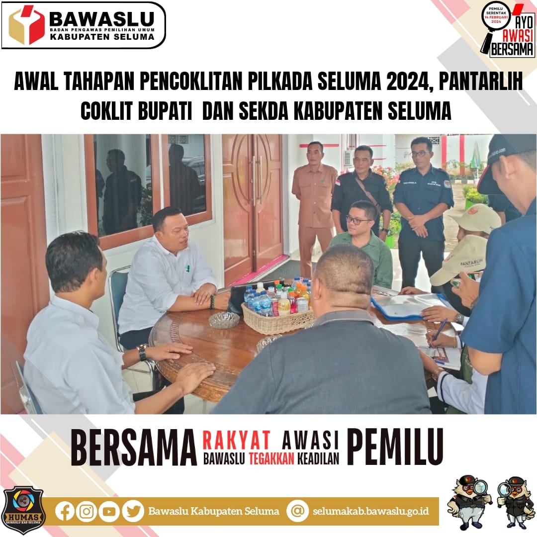 Awal Tahapan Pencoklitan Pilkada Seluma 2024, Pantarlih Coklit Bupati dan Sekda Kabupaten Seluma