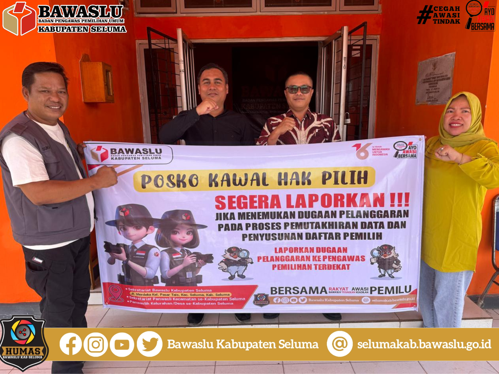 Bawaslu Kabupaten Seluma Resmi Membuka Posko Kawal Hak Pilih Untuk Pemilihan Tahun 2024