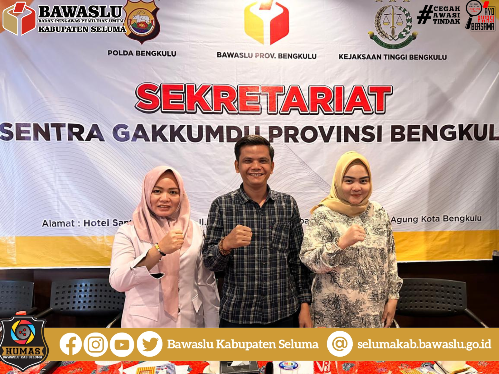 Bawaslu Kabupaten Seluma Ikuti Rapat Pembahasan Pembuatan Laporan Akhir di Sekretariat Sentra Gakkumdu Provinsi Bengkulu