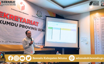 Pencegahan Pelanggaran dan Sengketa Proses, Bawaslu Kabupaten Seluma Hadiri Rapat Koordinasi Pemetaan Kerawanan Pada Pemilihan Tahun 2024